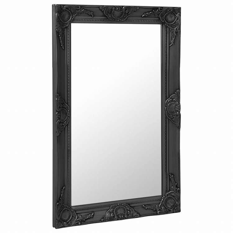 vidaXL ウォールミラー バロック調 50x80cm ブラックホーム&ガーデン デコレーション 鏡(代引不可)