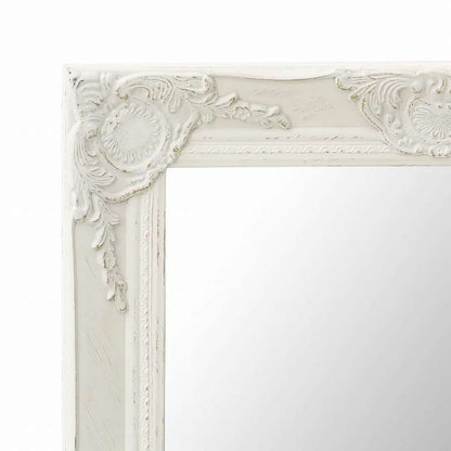 vidaXL ウォールミラー バロック調 60x40cm ホワイトホーム&ガーデン デコレーション 鏡(代引不可)