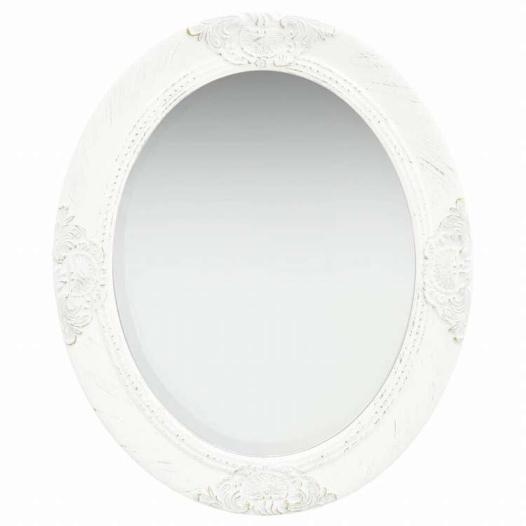 vidaXL ウォールミラー バロック調 50x60cm ホワイトホーム&ガーデン デコレーション 鏡(代引不可)