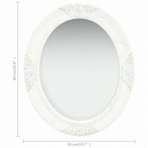 vidaXL ウォールミラー バロック調 50x60cm ホワイトホーム&ガーデン デコレーション 鏡(代引不可)