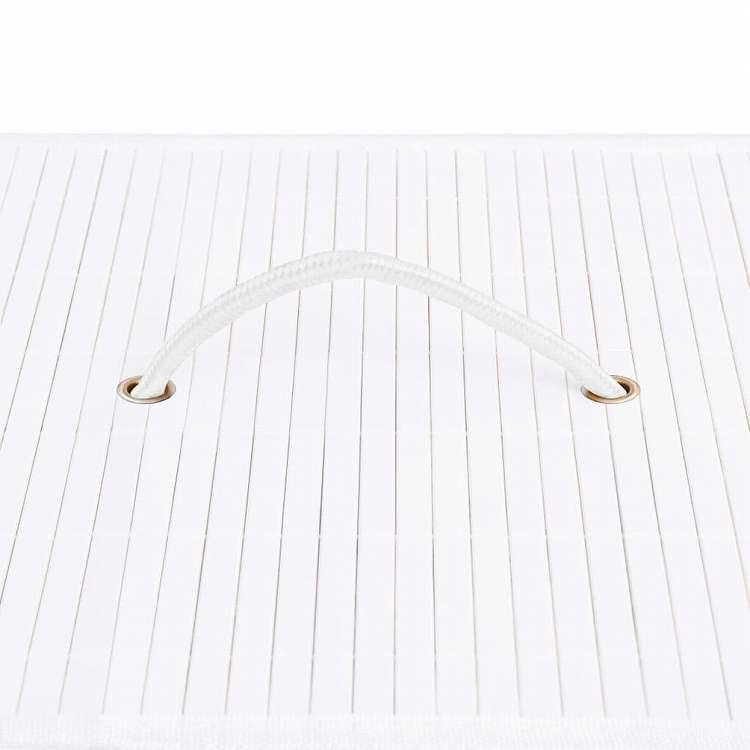 vidaXL 竹製ランドリーバスケット 2セクション ホワイト 100Lホーム&ガーデン 家事用品 ランドリー用品 洗濯かご(代引不可)