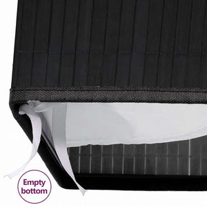 vidaXL 竹製ランドリーバスケット 2セクション ブラック 100Lホーム&ガーデン 家事用品 ランドリー用品 洗濯かご(代引不可)