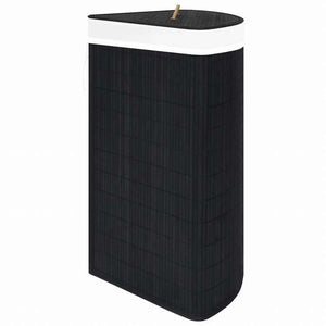 vidaXL コーナーランドリーバスケット 竹製 ブラック 60Lホーム&ガーデン 家事用品 ランドリー用品 洗濯かご(代引不可)