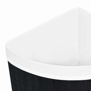 vidaXL コーナーランドリーバスケット 竹製 ブラック 60Lホーム&ガーデン 家事用品 ランドリー用品 洗濯かご(代引不可)