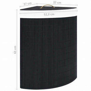 vidaXL コーナーランドリーバスケット 竹製 ブラック 60Lホーム&ガーデン 家事用品 ランドリー用品 洗濯かご(代引不可)