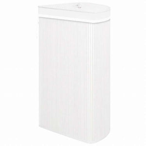 vidaXL コーナーランドリーバスケット 竹製 ホワイト 60Lホーム&ガーデン 家事用品 ランドリー用品 洗濯かご(代引不可)