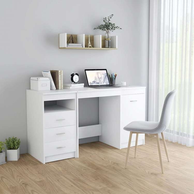 vidaXL デスク ホワイト 140x50x76 cm エンジニアリングウッド家具 オフィス家具 デスク(代引不可)