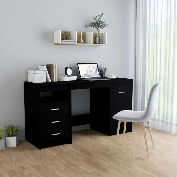 vidaXL デスク ブラック 140x50x76cm エンジニアリングウッド家具 オフィス家具 デスク(代引不可)