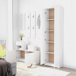 vidaXL 洋服ダンス 玄関 ホワイト 55x25x189cm エンジニアリングウッド家具 キャビネット&収納 戸棚・ワードローブ(代引不可)