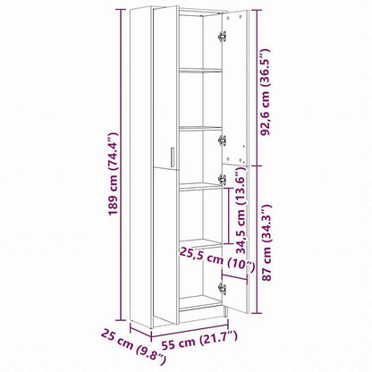 vidaXL 洋服ダンス 玄関 ホワイト 55x25x189cm エンジニアリングウッド家具 キャビネット&収納 戸棚・ワードローブ(代引不可)