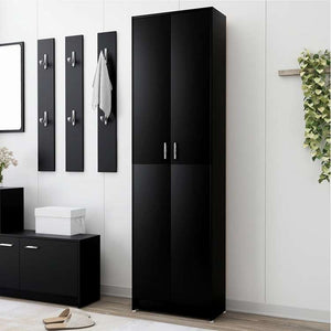 vidaXL 玄関用ワードローブ ブラック 55x25x189cm エンジニアリングウッド家具 キャビネット&収納 戸棚・ワードローブ(代引不可)