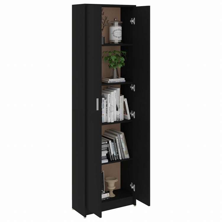 vidaXL 玄関用ワードローブ ブラック 55x25x189cm エンジニアリングウッド家具 キャビネット&収納 戸棚・ワードローブ(代引不可)