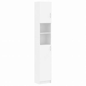 vidaXL バスルームキャビネット ホワイト 32x25.5x190cm エンジニアリングウッド家具 家具セット バスルーム家具セット(代引不可)