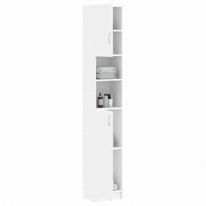 vidaXL バスルームキャビネット ホワイト 32x25.5x190cm エンジニアリングウッド家具 家具セット バスルーム家具セット(代引不可)
