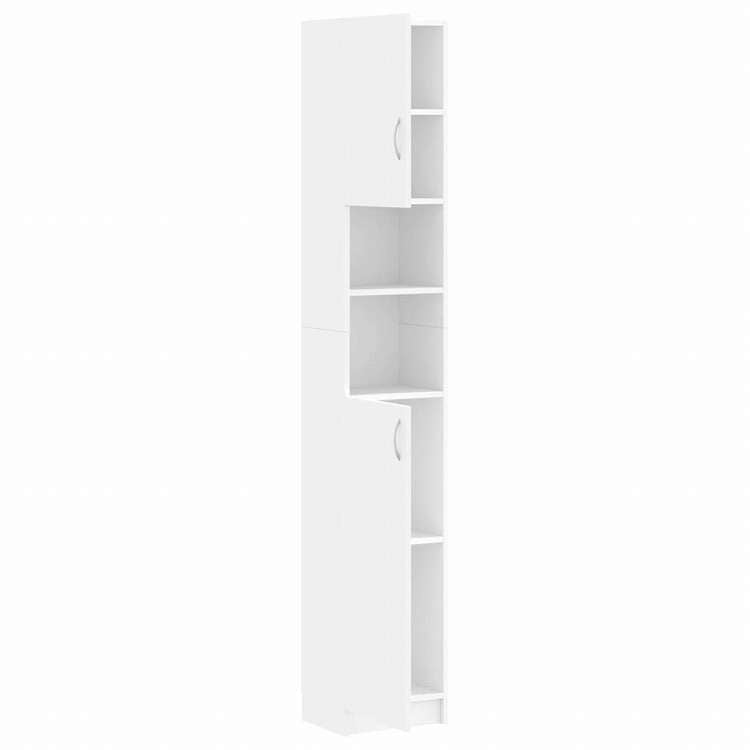 vidaXL バスルームキャビネット ホワイト 32x25.5x190cm エンジニアリングウッド家具 家具セット バスルーム家具セット(代引不可)