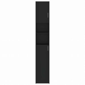 vidaXL バスルームキャビネット ブラック 32x25.5x190cm エンジニアリングウッド家具 家具セット バスルーム家具セット(代引不可)