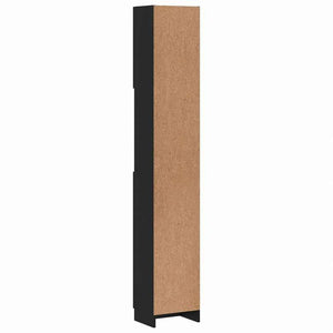 vidaXL バスルームキャビネット ブラック 32x25.5x190cm エンジニアリングウッド家具 家具セット バスルーム家具セット(代引不可)