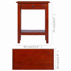 vidaXL コンソールテーブル クラシカルブラウン 60x30x75cm マホガニー無垢材家具 テーブル アクセントテーブル エンドテーブル(代引不可)