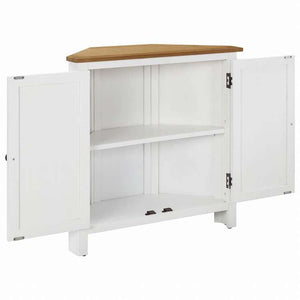 vidaXL コーナーキャビネット 80x33.5x78cm オーク無垢材家具 キャビネット&収納 収納キャビネット・ロッカー(代引不可)