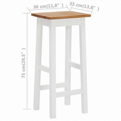 vidaXL バースツール 2点 オーク無垢材家具 チェア テーブル・バースツール(代引不可)