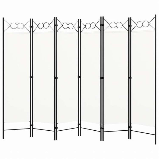 vidaXL 間仕切り 6枚パネル り ホワイト 240x180cm家具 間仕切り(代引不可)