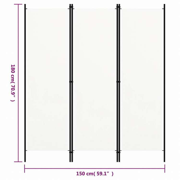 vidaXL 間仕切り 3枚パネル り ホワイト 150x180cm家具 間仕切り(代引不可)