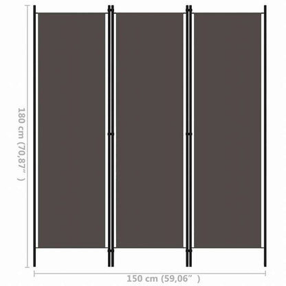 vidaXL 間仕切り 3枚パネル アントラシート 150x180cm家具 間仕切り(代引不可)