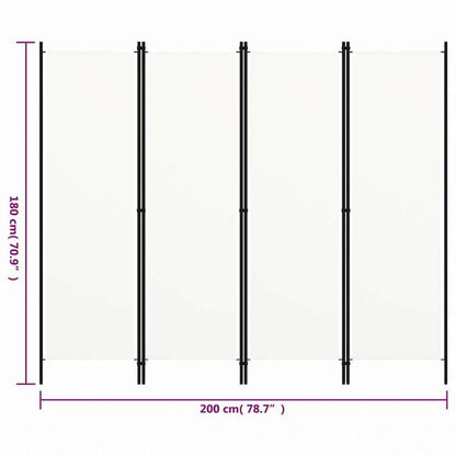 vidaXL 間仕切り 4枚パネル り ホワイト 200x180cm家具 間仕切り(代引不可)