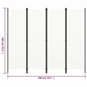 vidaXL 間仕切り 4枚パネル り ホワイト 200x180cm家具 間仕切り(代引不可)