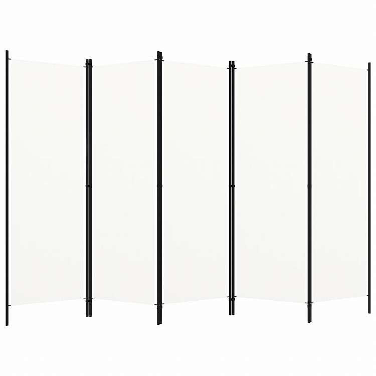 vidaXL 間仕切り 5枚パネル り ホワイト 250x180cm家具 間仕切り(代引不可)