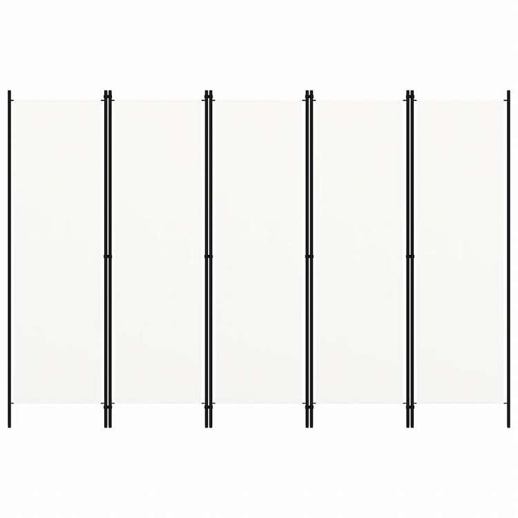 vidaXL 間仕切り 5枚パネル り ホワイト 250x180cm家具 間仕切り(代引不可)