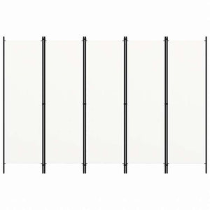 vidaXL 間仕切り 5枚パネル り ホワイト 250x180cm家具 間仕切り(代引不可)