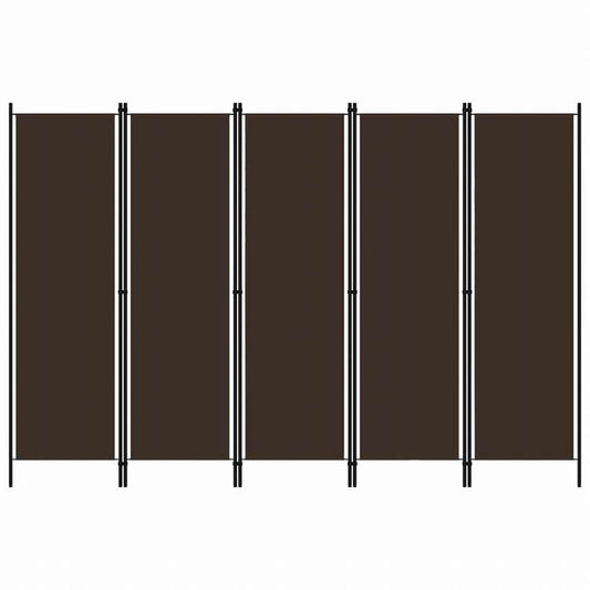 vidaXL 間仕切り パネル5枚 ブラウン 250x180cm家具 間仕切り(代引不可)