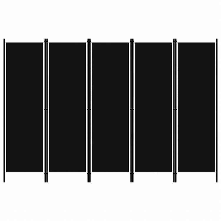 vidaXL 間仕切り パネル5枚 ブラック 250x180cm家具 間仕切り(代引不可)