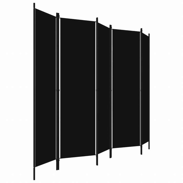 vidaXL 間仕切り パネル5枚 ブラック 250x180cm家具 間仕切り(代引不可)