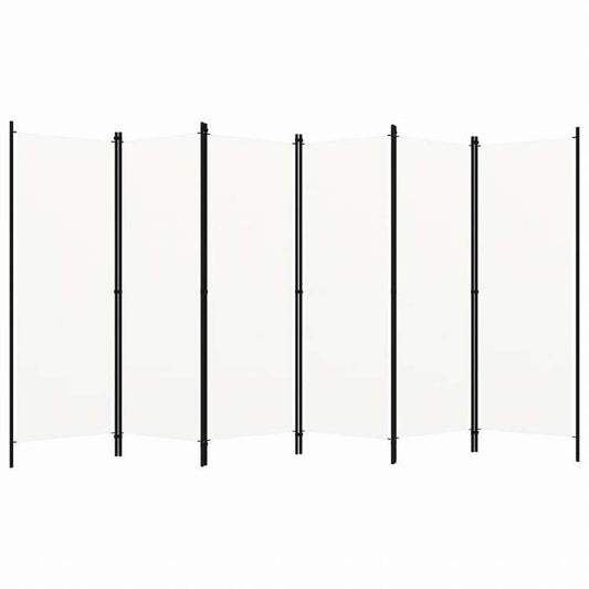 vidaXL 間仕切り 6枚パネル ホワイト 300x180cm家具 間仕切り(代引不可)