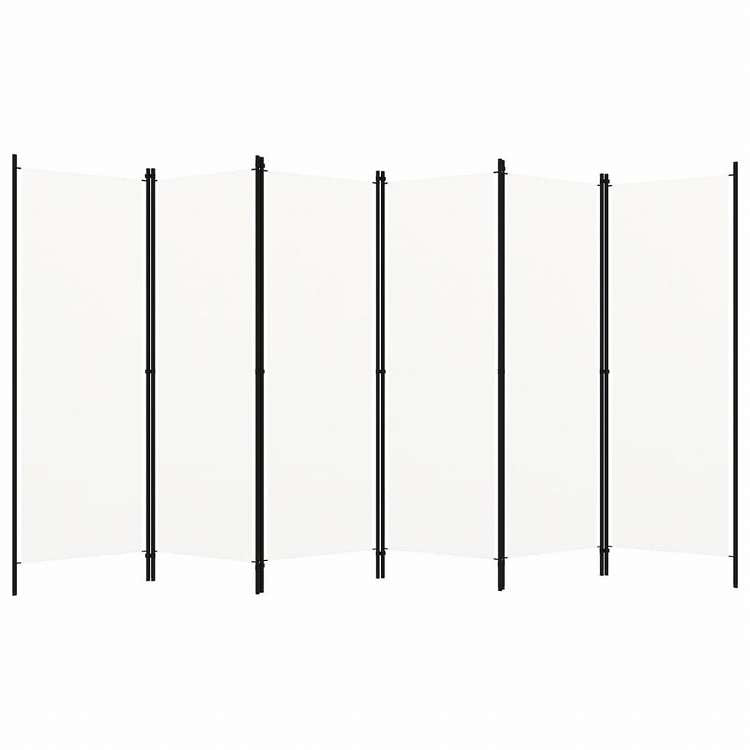 vidaXL 間仕切り 6枚パネル ホワイト 300x180cm家具 間仕切り(代引不可)