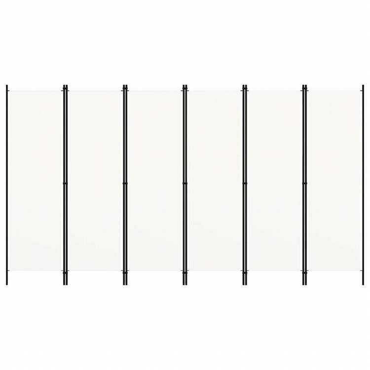 vidaXL 間仕切り 6枚パネル ホワイト 300x180cm家具 間仕切り(代引不可)