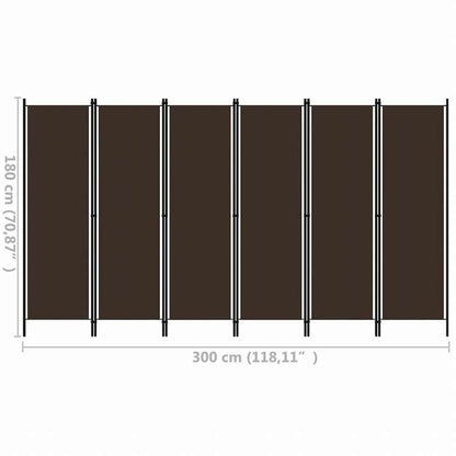 vidaXL 間仕切り 6枚パネル ブラウン 300x180cm家具 間仕切り(代引不可)