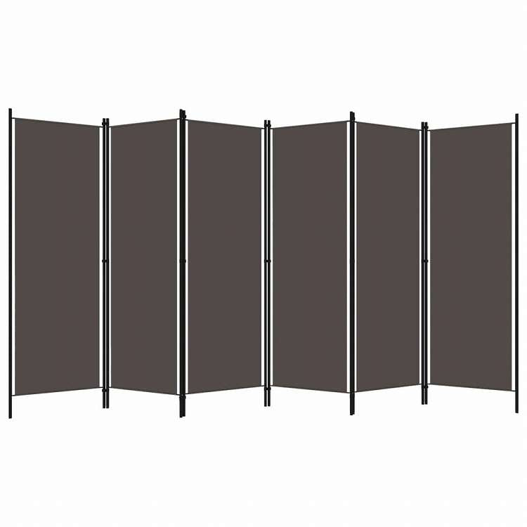 vidaXL 間仕切り 6枚パネル アントラシート 300x180cm家具 間仕切り(代引不可)