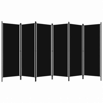 vidaXL 間仕切り 6枚パネル ブラック 300x180cm家具 間仕切り(代引不可)