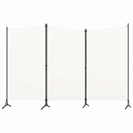vidaXL 間仕切り 3枚パネル り ホワイト 260x180cm 布製家具 間仕切り(代引不可)