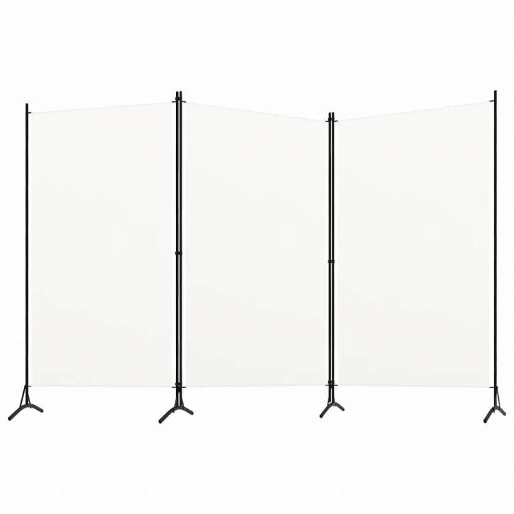 vidaXL 間仕切り 3枚パネル り ホワイト 260x180cm 布製家具 間仕切り(代引不可)