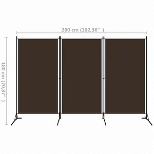 vidaXL 間仕切り 3枚パネル ブラウン 260x180cm家具 間仕切り(代引不可)
