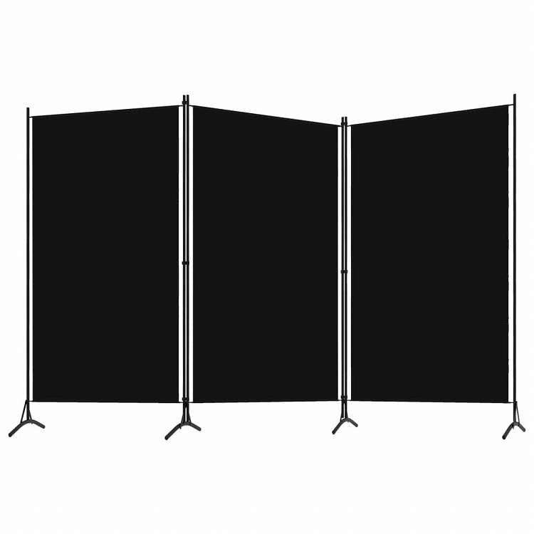 vidaXL 間仕切り 3枚パネル ブラック 260x180cm家具 間仕切り(代引不可)