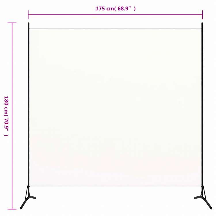 vidaXL 間仕切り ホワイト 175x180cm 布製家具 間仕切り(代引不可)