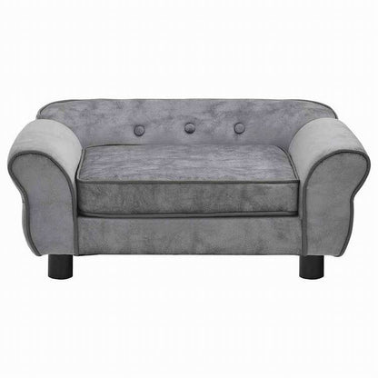 vidaXL 犬用ソファ グレー 72x45x30cm プラッシュ製動物&ペット用品 ペット用品 犬用品 犬用ベッド(代引不可)