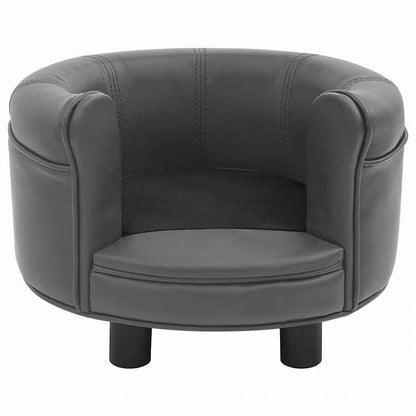 vidaXL 犬用ソファ グレー 48x48x32cm プラッシュ&合成皮革製動物&ペット用品 ペット用品 犬用品 犬用ベッド(代引不可)