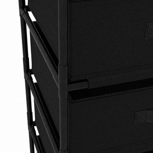 vidaXL 収納ラック 布製バスケット4点付き スチール製 ブラック家具 キャビネット&収納 収納キャビネット・ロッカー(代引不可)