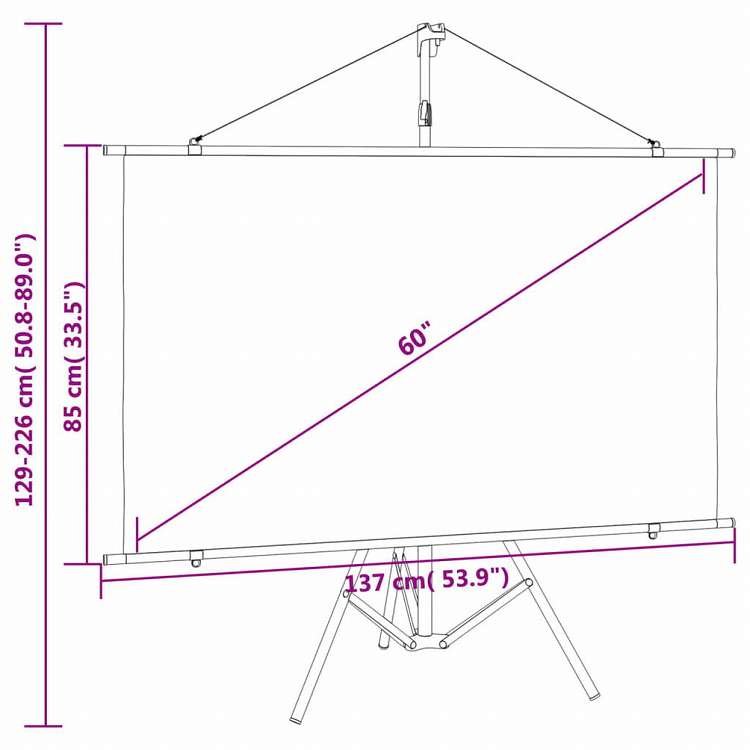 vidaXL 51409 vidaXL プロジェクションスクリーン 三脚付き 60インチ 16:9電子機器 ビデオ ビデオアクセサリ プロジェクター用アクセサリー プロジェクションスクリーン(代引不可)